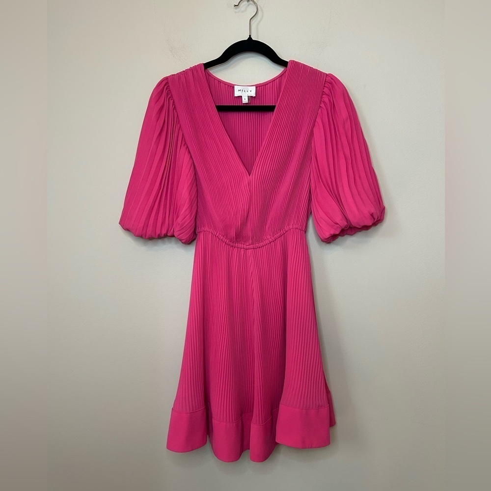 Milly Pink Pleated Dress Size 4 - Picture 3 of 9